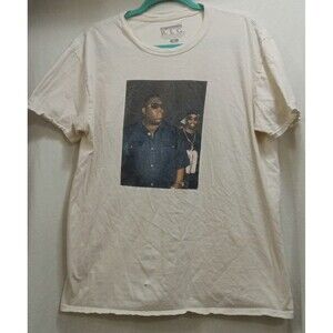 Notorious B.I.G. BIGGIE SMALLS P. DIDDY PHOTO PRINT S/S WHITE T-SHIRT XL NOTE